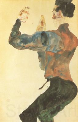 Egon Schiele Self-Portrait with Raised Arms,Back View (mk12) Norge oil painting art